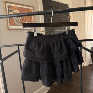 LoveShackFancy Black Ruched Skirt